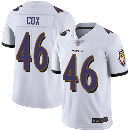 Baltimore Ravens Limited White Men Morgan Cox Road Jersey NFL Football 46 Vapor Untouchable